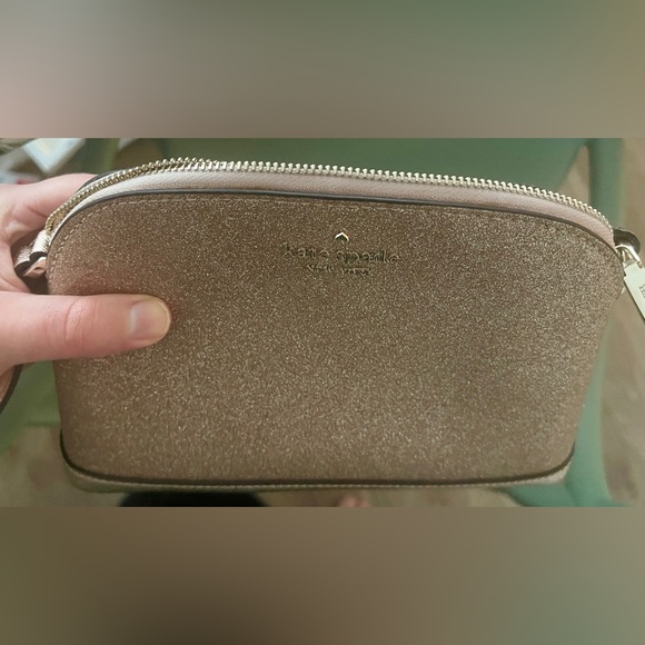 Kate Spade New York Rose Gold Tinsel Dome Sparkly Crossbody Bag *Minor Stains* - Picture 6 of 13